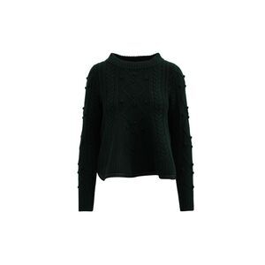 Sacai Luck Flared Hem Pullover in Forest Green Wool
